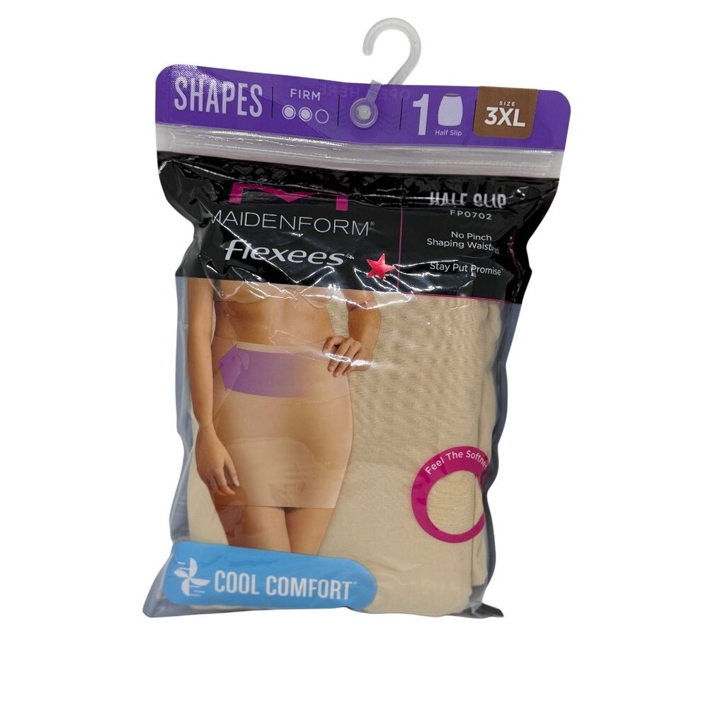 NWT Maidenform Flexees Half Slip‎ FP0702 3XL Nude Firm Control Shaping Waistband